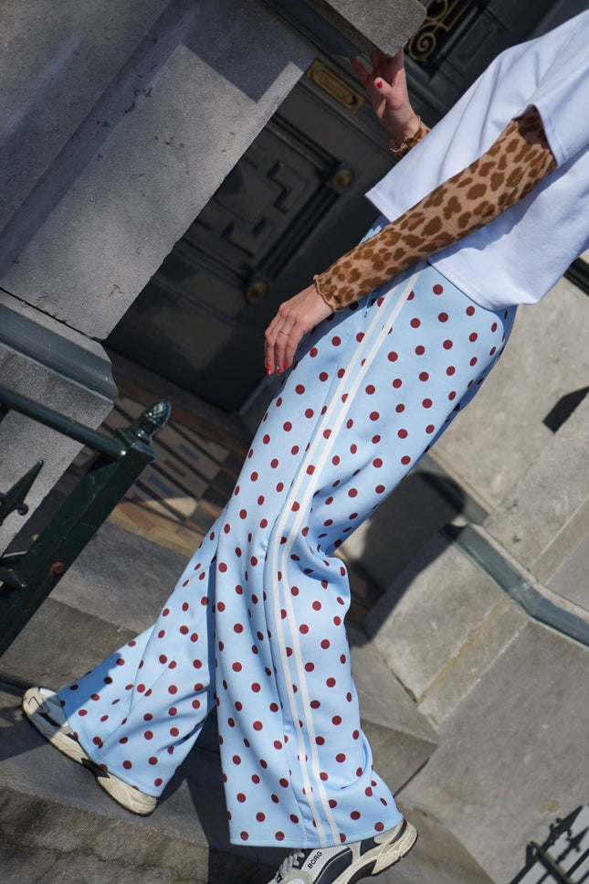 WIJDE BROEK DOTS BLAUW - Hipishet