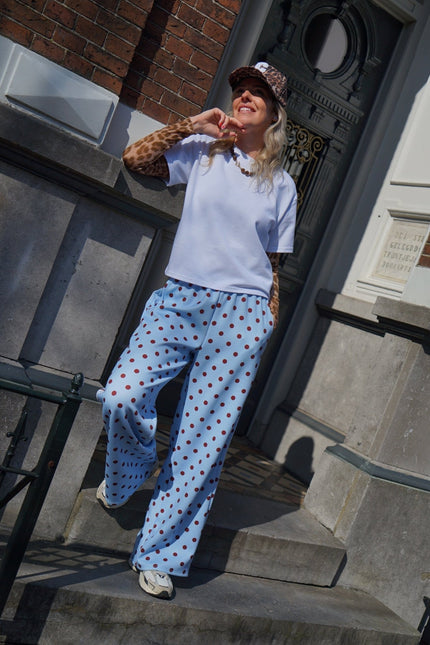 WIJDE BROEK DOTS BLAUW - Hipishet